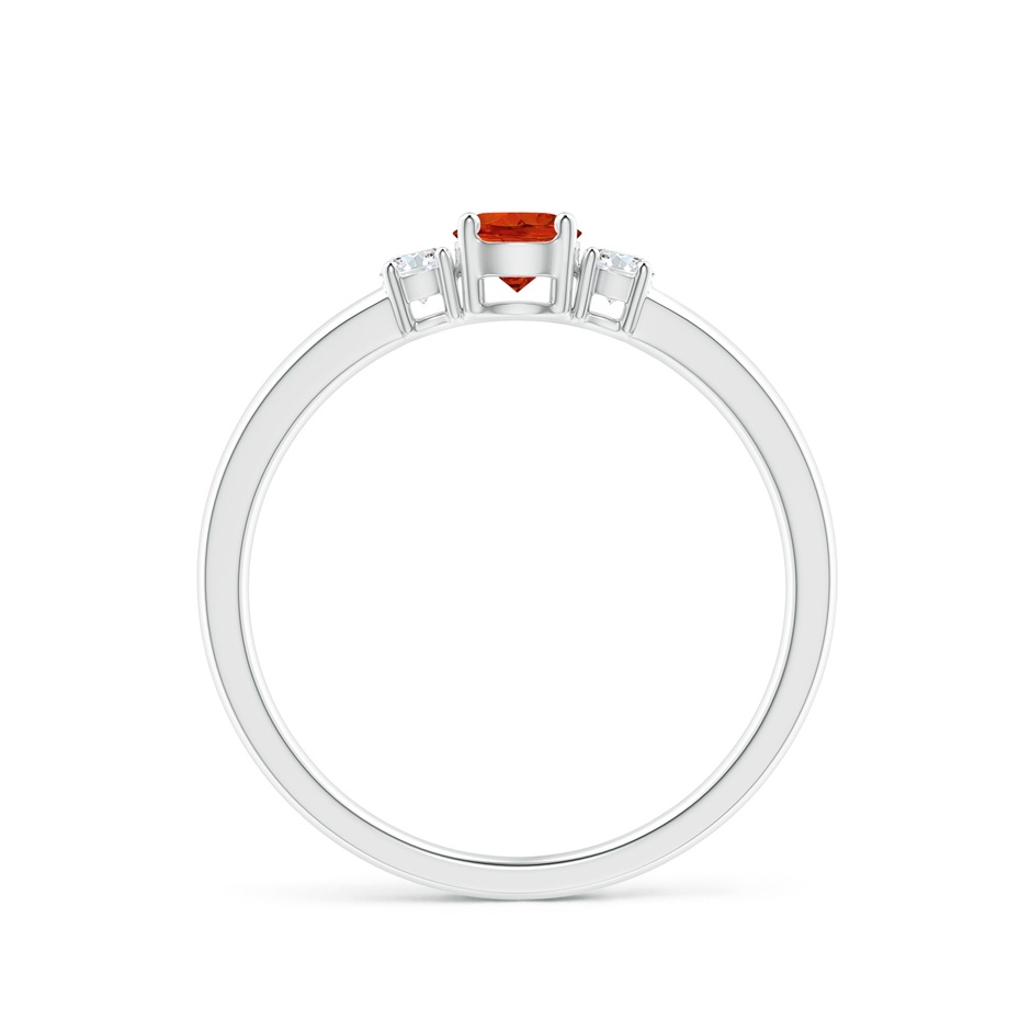 4mm AAAA Classic Spessartite and Diamond Three Stone Engagement Ring in White Gold side-1