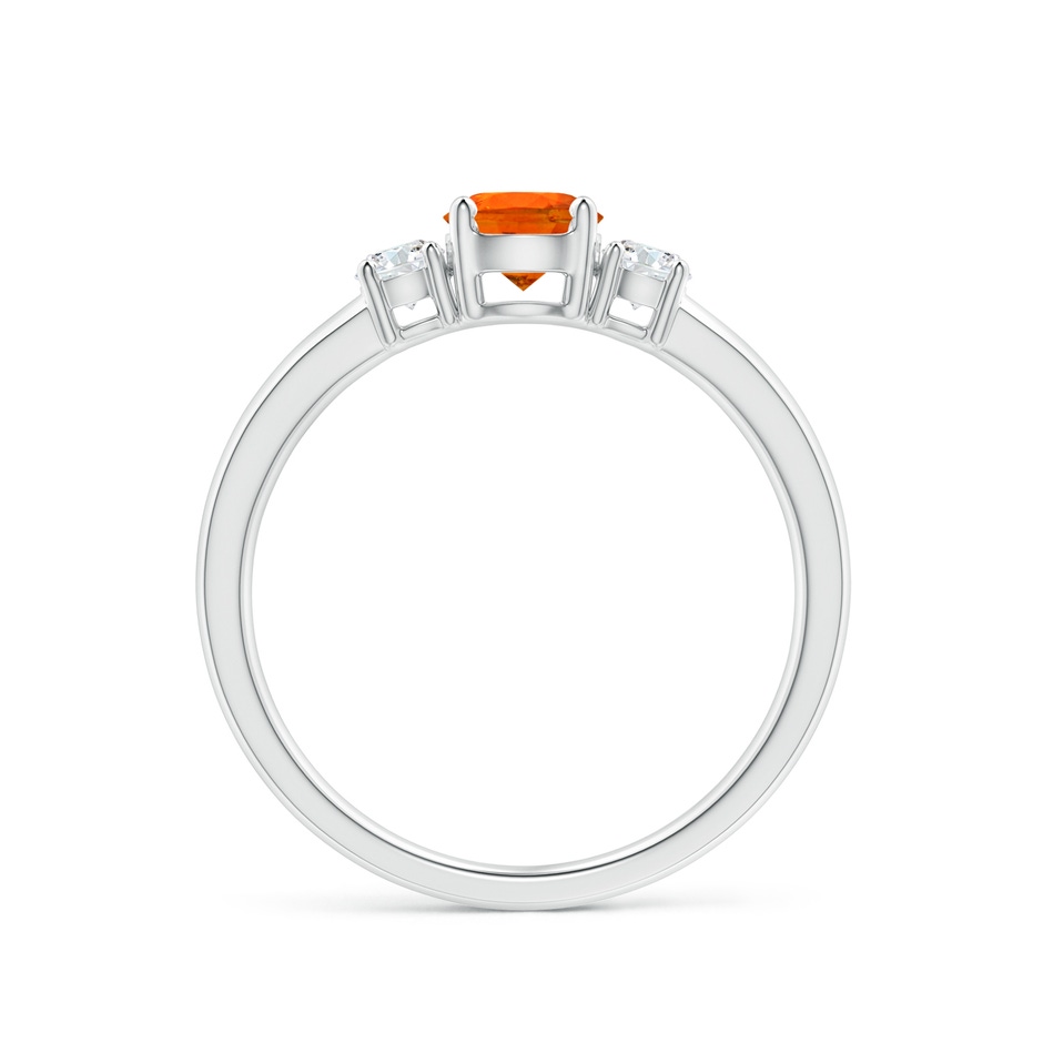 5mm AAA Classic Spessartite and Diamond Three Stone Engagement Ring in White Gold side-1