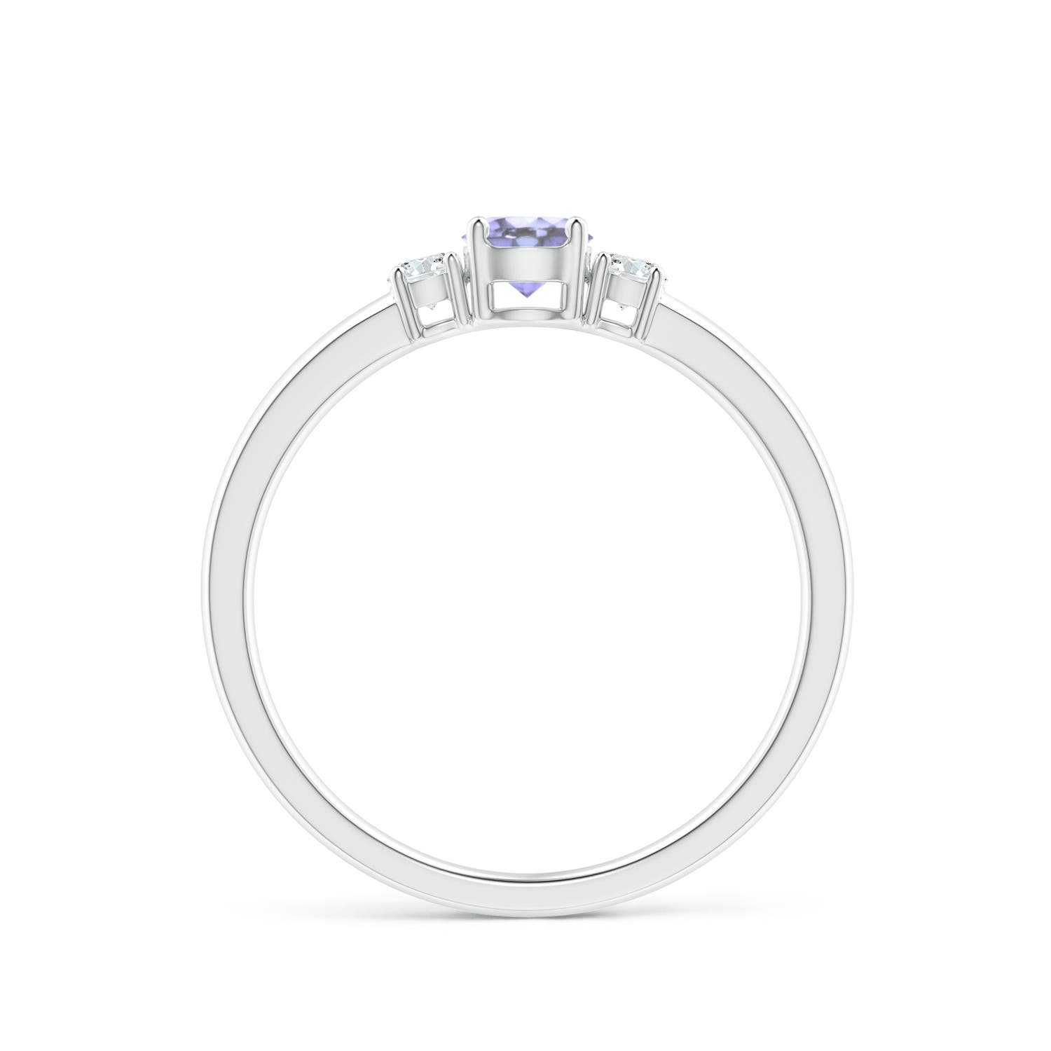 A - Tanzanite / 0.39 CT / 14 KT White Gold