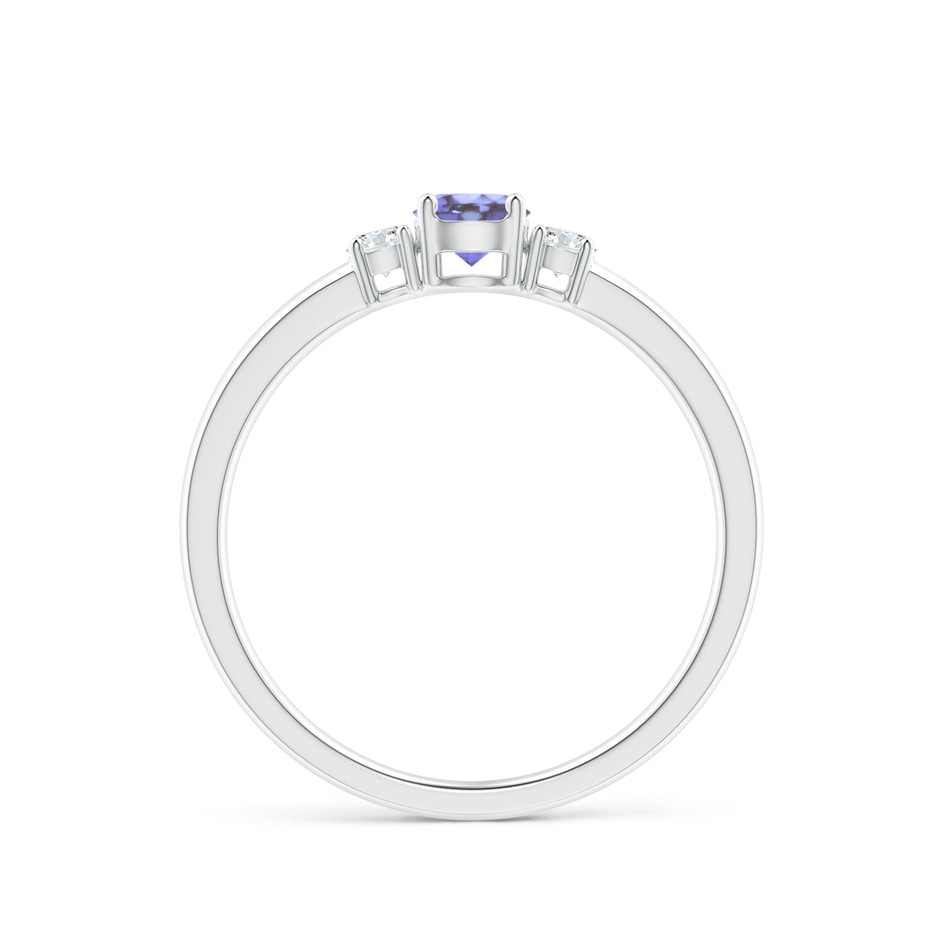 4mm AA Classic Tanzanite and Diamond Three Stone Engagement Ring in White Gold side-1