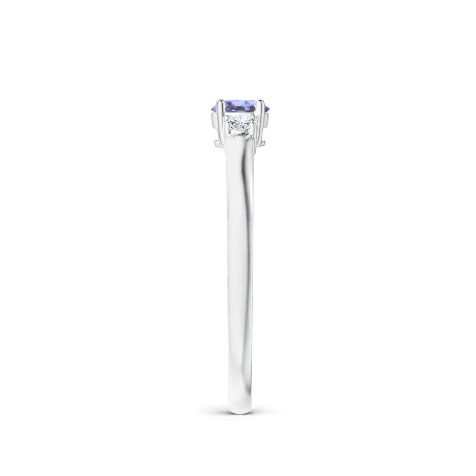 4mm AA Classic Tanzanite and Diamond Three Stone Engagement Ring in White Gold side-2