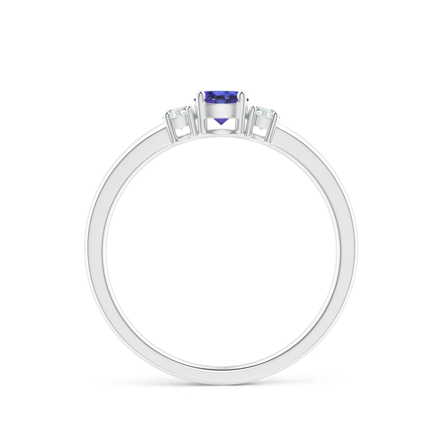 AAA - Tanzanite / 0.39 CT / 14 KT White Gold