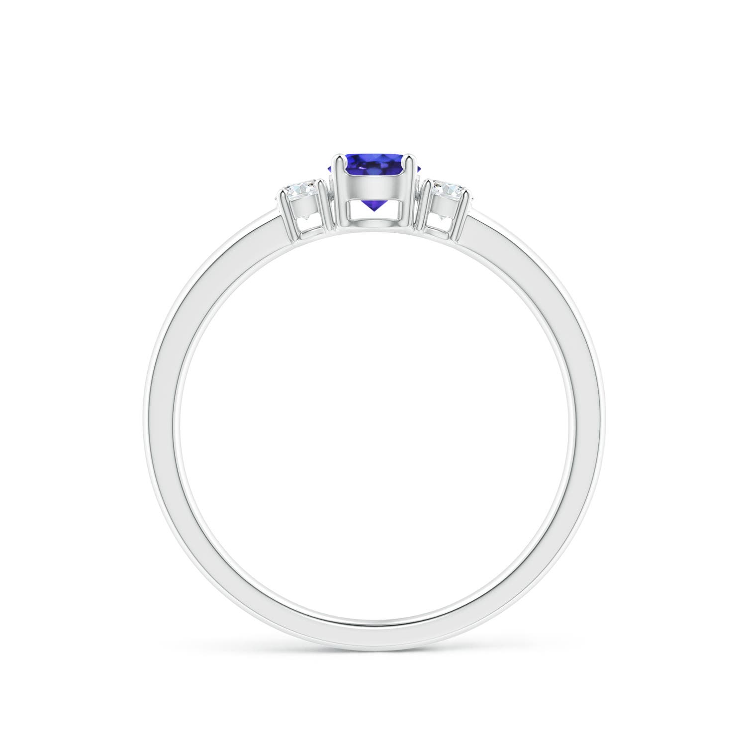 AAAA - Tanzanite / 0.39 CT / 14 KT White Gold