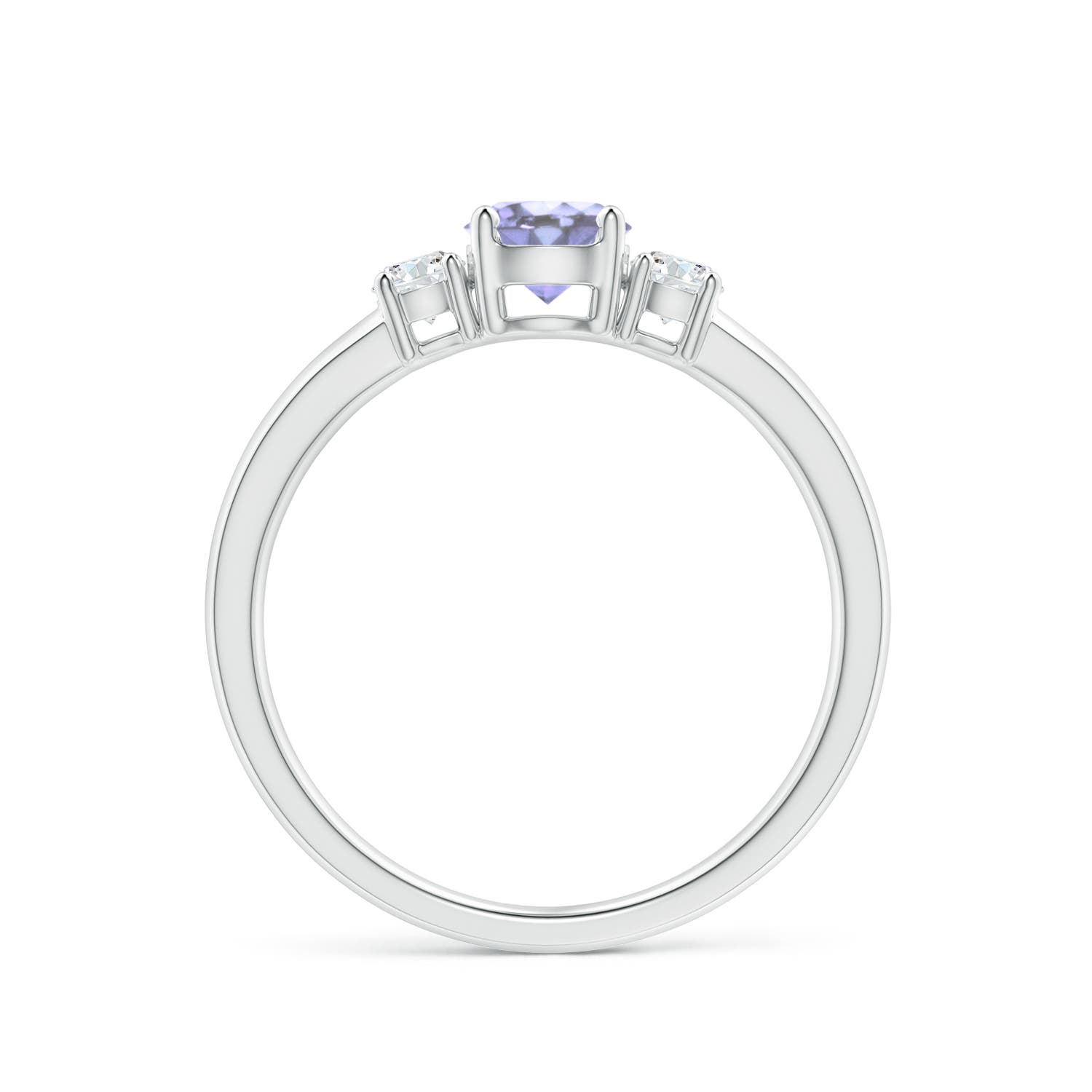 A - Tanzanite / 0.71 CT / 14 KT White Gold