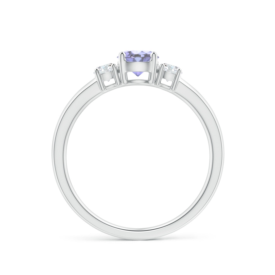 5mm A Classic Tanzanite and Diamond Three Stone Engagement Ring in White Gold side-1
