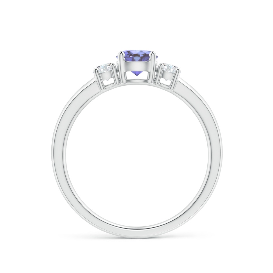 5mm AA Classic Tanzanite and Diamond Three Stone Engagement Ring in P950 Platinum side-1