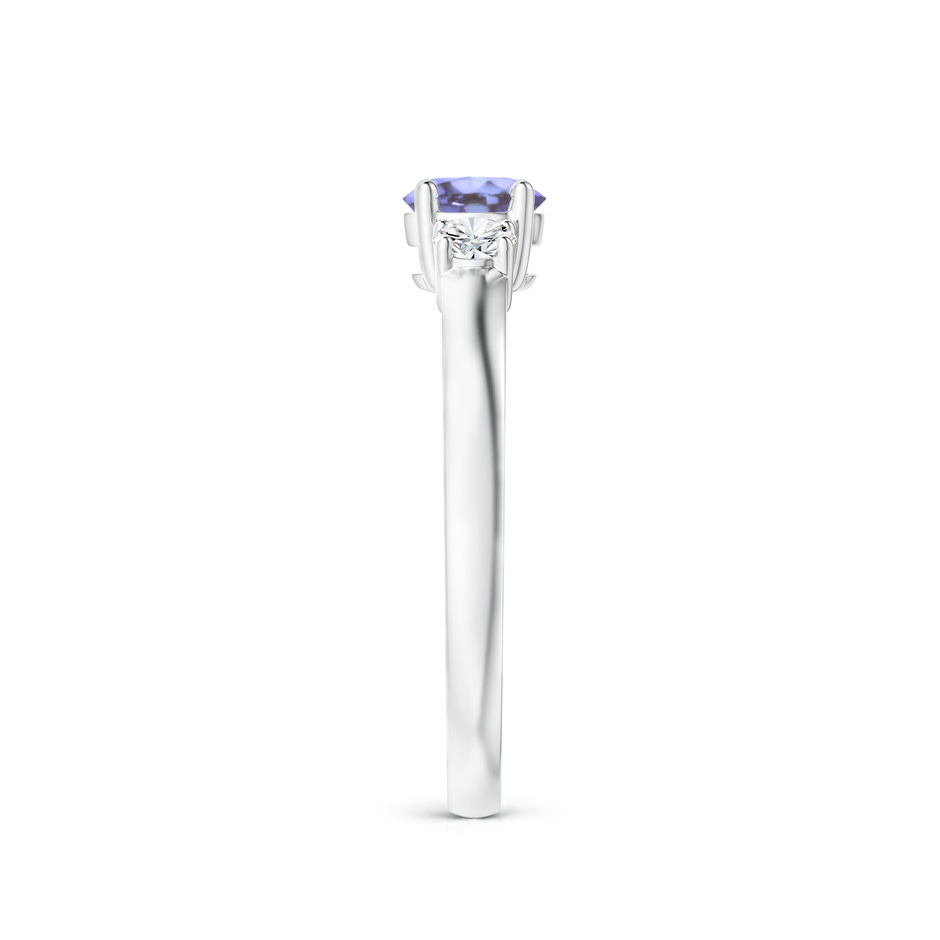 5mm AA Classic Tanzanite and Diamond Three Stone Engagement Ring in P950 Platinum side-2