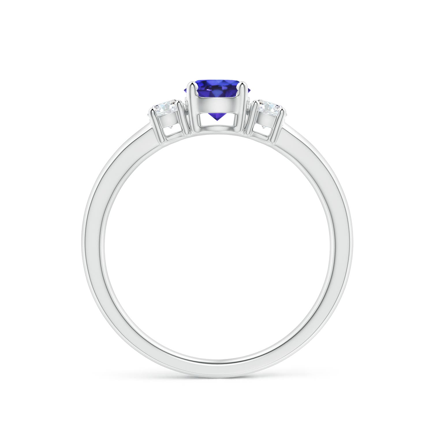 AAAA - Tanzanite / 0.71 CT / 14 KT White Gold