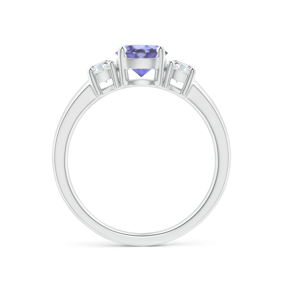 6mm A Classic Tanzanite and Diamond Three Stone Engagement Ring in White Gold side-1