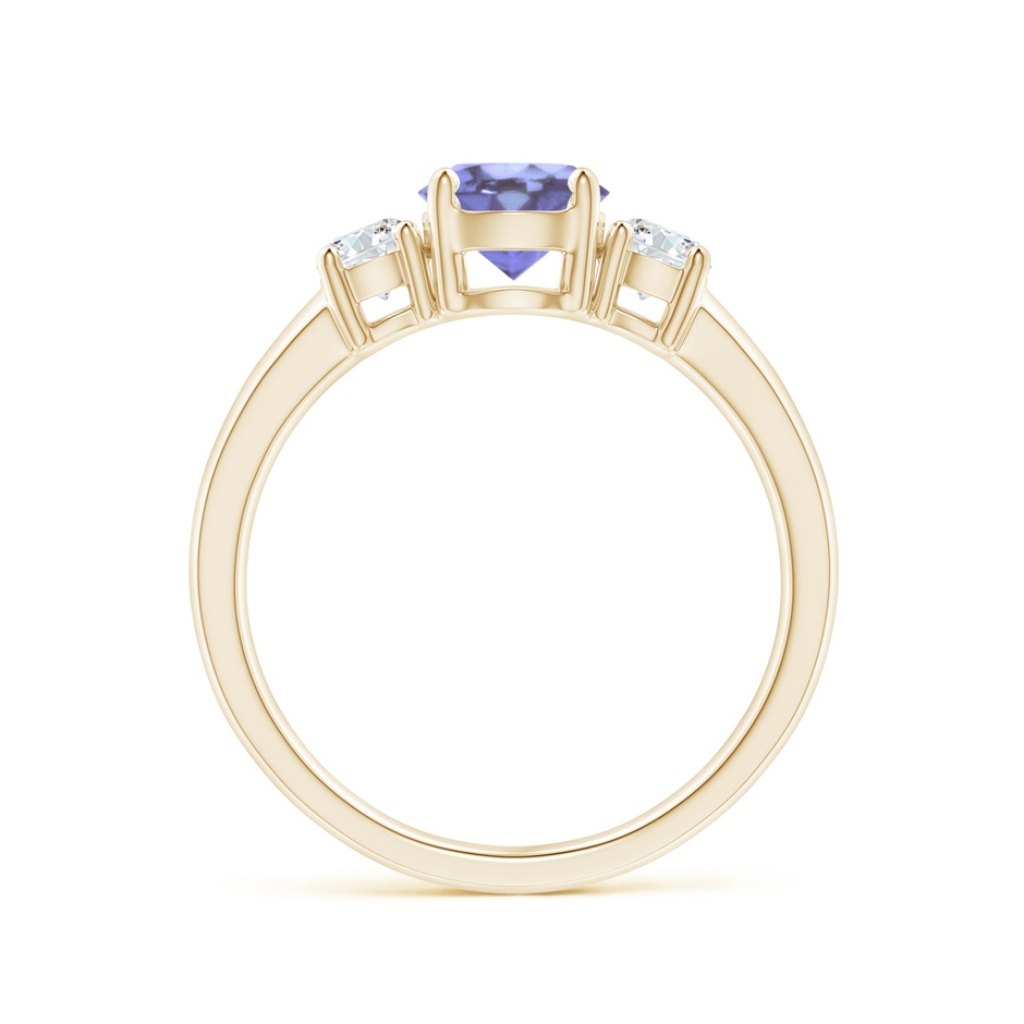 6mm A Classic Tanzanite and Diamond Three Stone Engagement Ring in Yellow Gold side-1