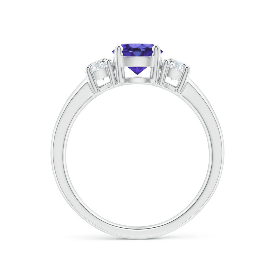 6mm AA Classic Tanzanite and Diamond Three Stone Engagement Ring in White Gold side-1