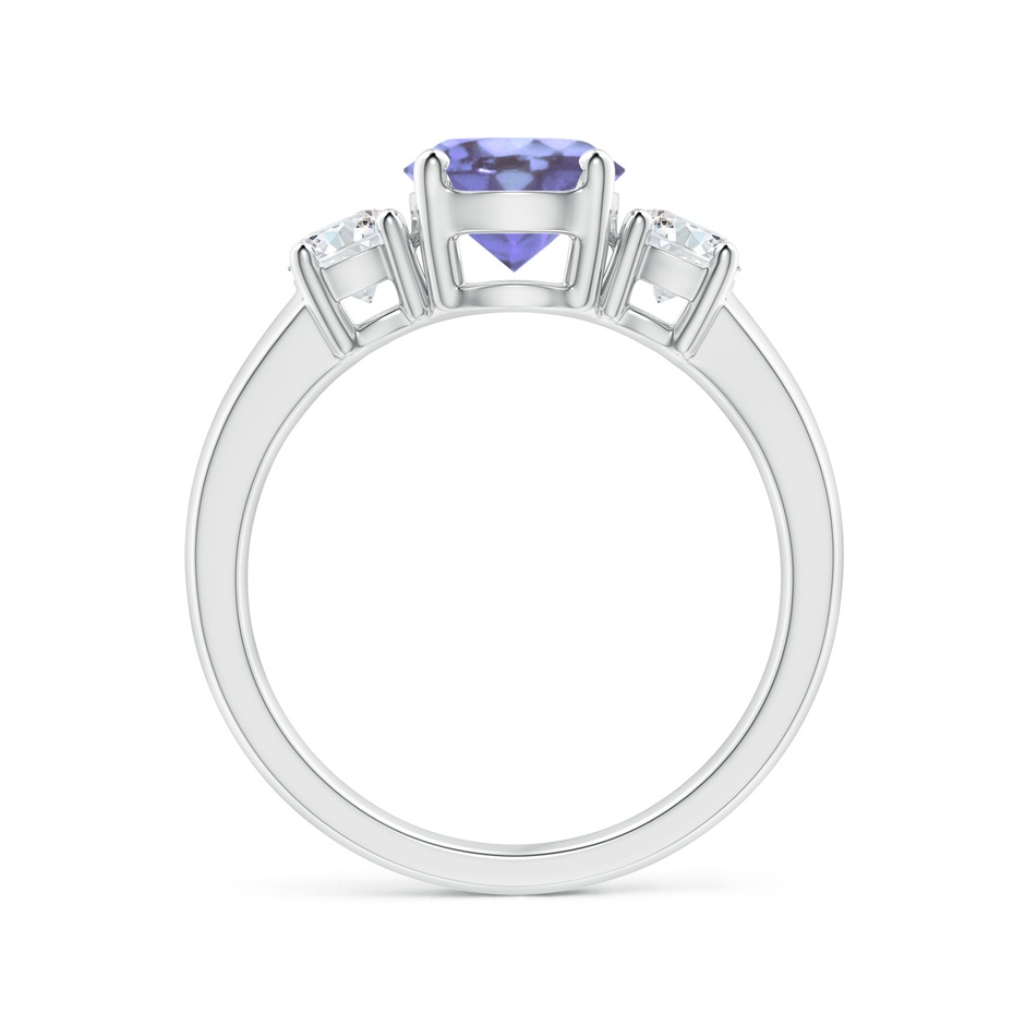 7mm A Classic Tanzanite and Diamond Three Stone Engagement Ring in P950 Platinum side-1