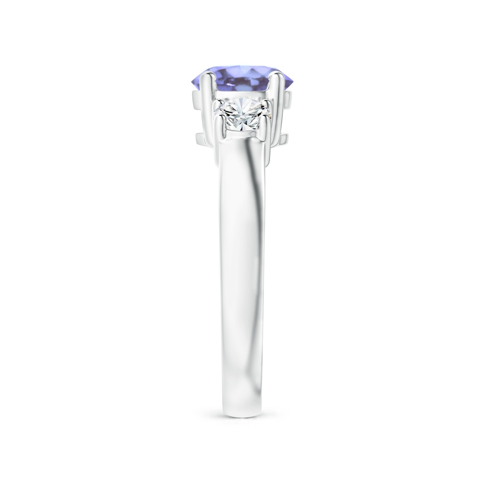 7mm A Classic Tanzanite and Diamond Three Stone Engagement Ring in P950 Platinum side-2