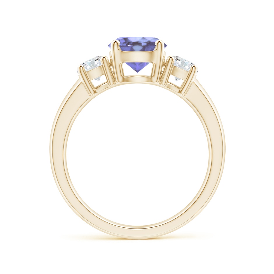 7mm A Classic Tanzanite and Diamond Three Stone Engagement Ring in Yellow Gold side-1