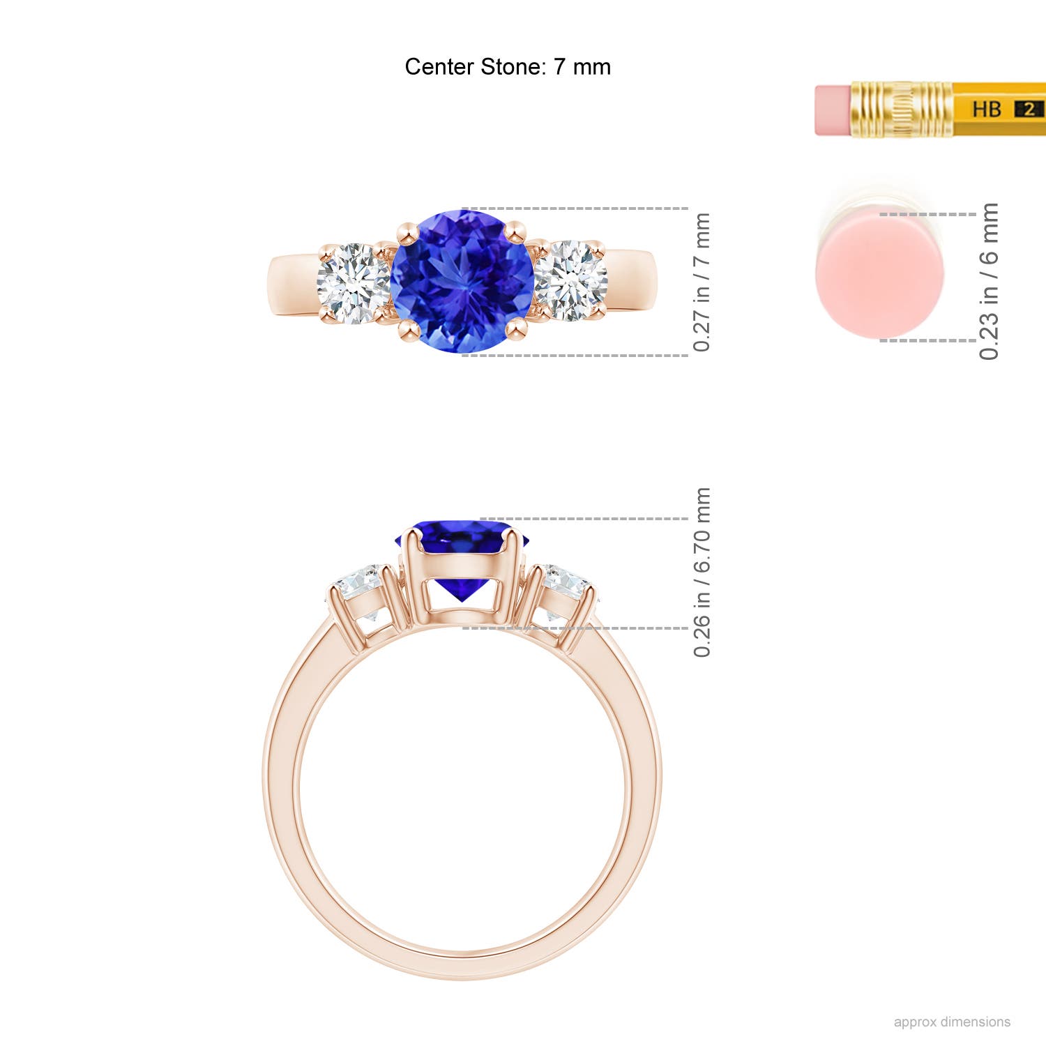 AAA - Tanzanite / 1.91 CT / 14 KT Rose Gold