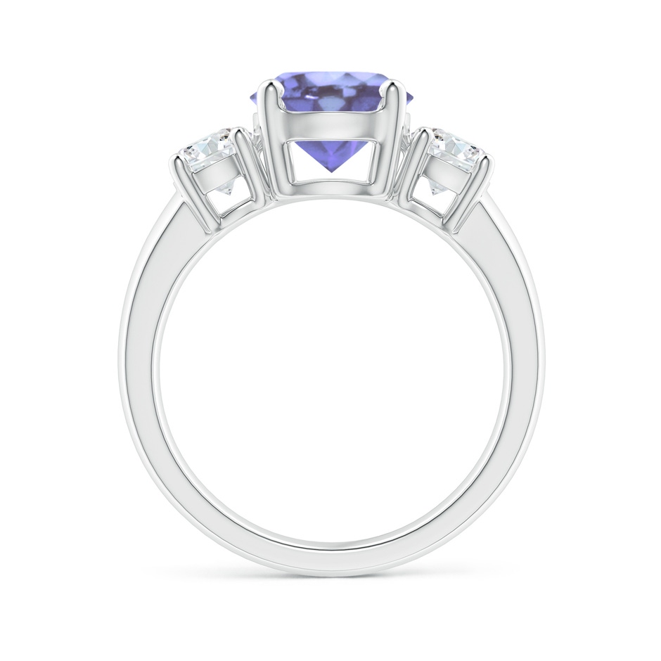 8mm A Classic Tanzanite and Diamond Three Stone Engagement Ring in White Gold side-1