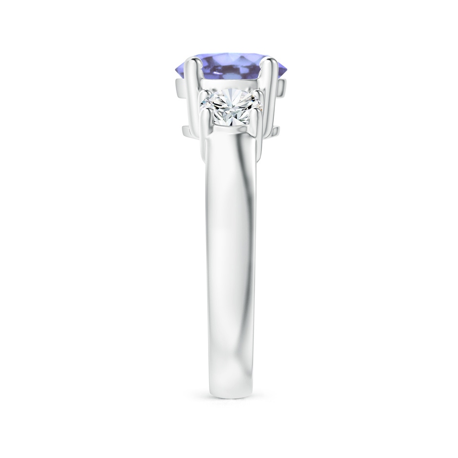 8mm A Classic Tanzanite and Diamond Three Stone Engagement Ring in White Gold side-2