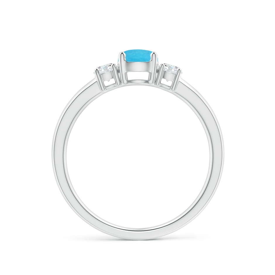 5mm A Classic Turquoise and Diamond Three Stone Engagement Ring in White Gold side-1