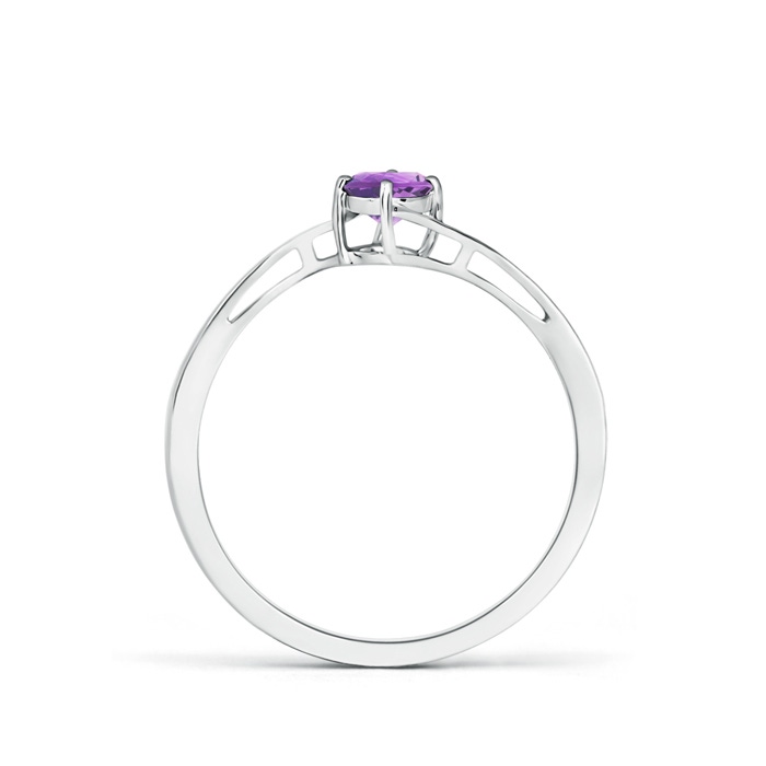 4mm A Classic Round Amethyst Solitaire Bypass Ring in P950 Platinum product image