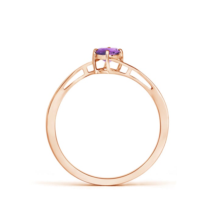 Classic Round Amethyst Solitaire Bypass Ring