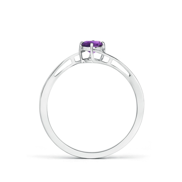 4mm AAA Classic Round Amethyst Solitaire Bypass Ring in P950 Platinum product image