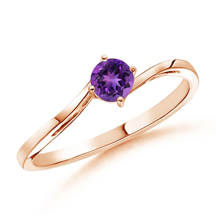 AAAA - Amethyst / 0.25 CT / 14 KT Rose Gold