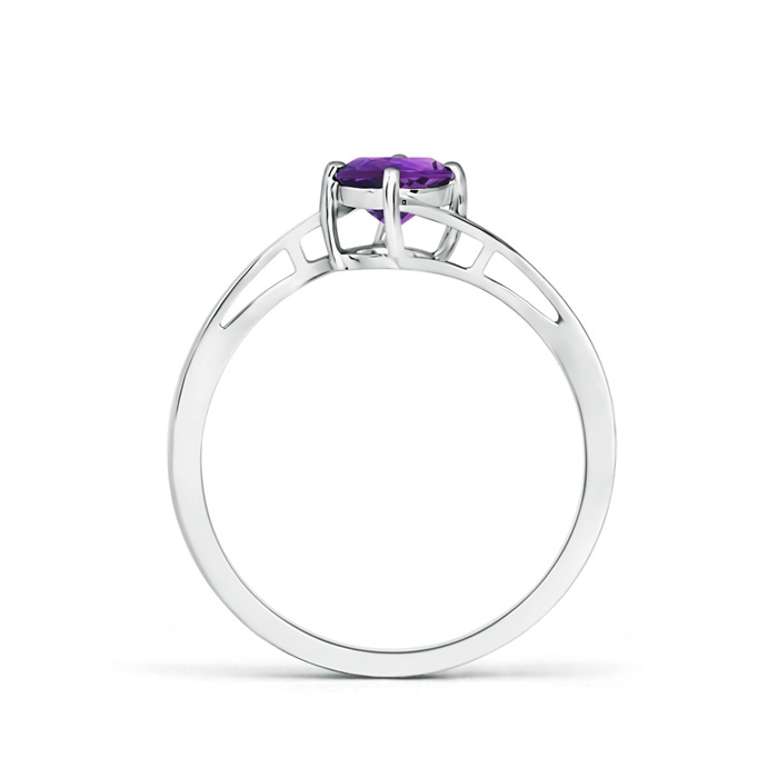 5mm AAAA Classic Round Amethyst Solitaire Bypass Ring in P950 Platinum product image