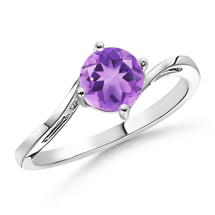 A - Amethyst / 0.8 CT / 14 KT White Gold