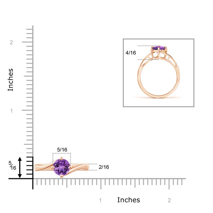 AA - Amethyst / 0.8 CT / 14 KT Rose Gold