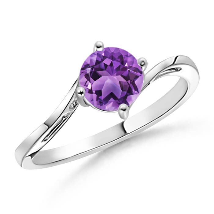 AA - Amethyst / 0.8 CT / 14 KT White Gold