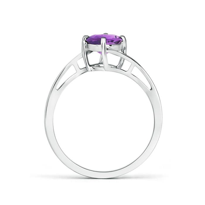 AA - Amethyst / 0.8 CT / 14 KT White Gold