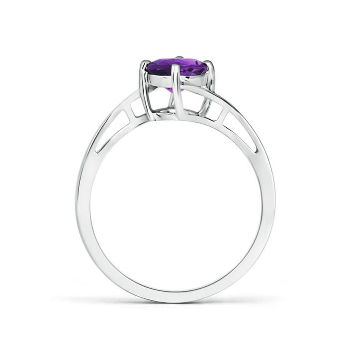 AAAA - Amethyst / 0.8 CT / 14 KT White Gold