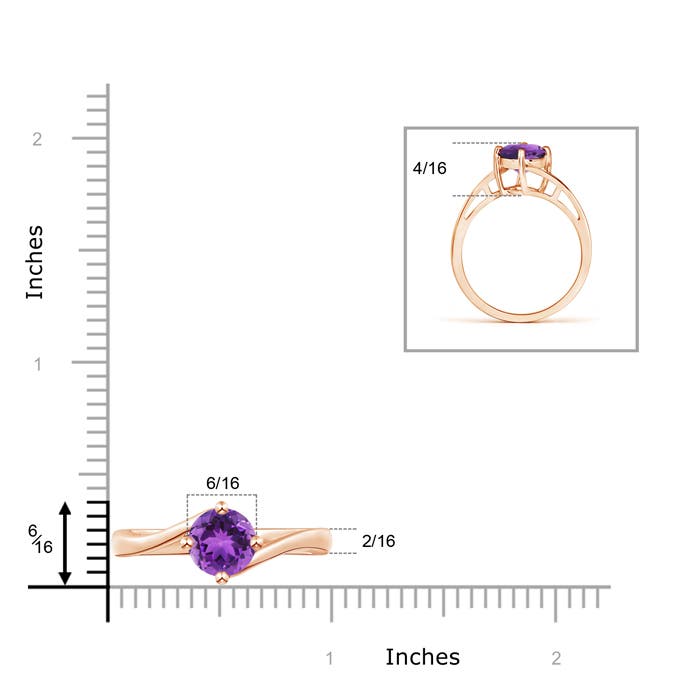 AAA - Amethyst / 1.15 CT / 14 KT Rose Gold