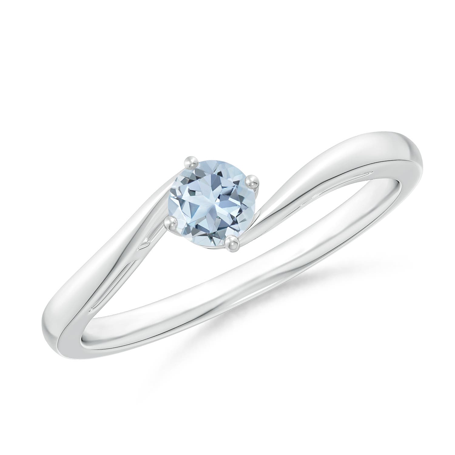 A - Aquamarine / 0.2 CT / 14 KT White Gold