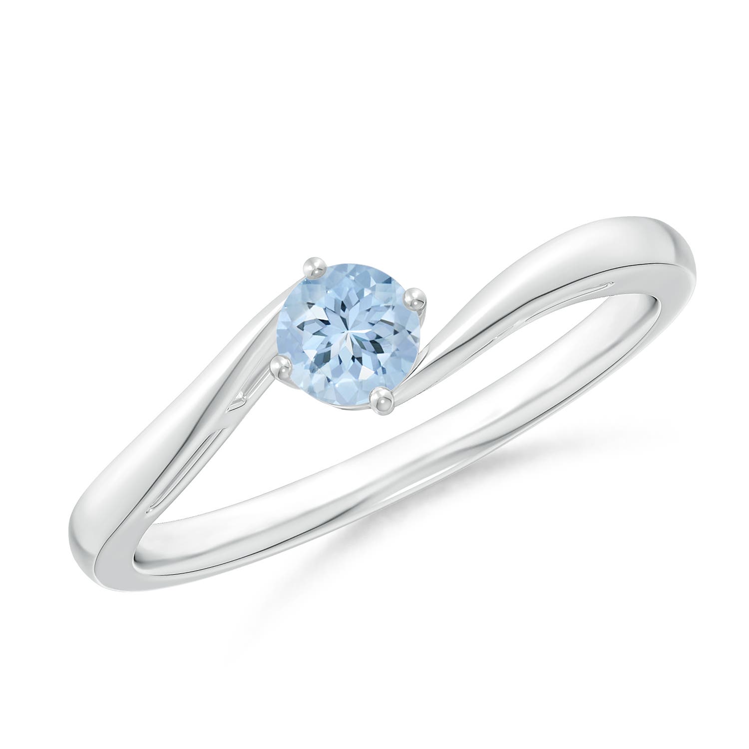 AA - Aquamarine / 0.2 CT / 14 KT White Gold