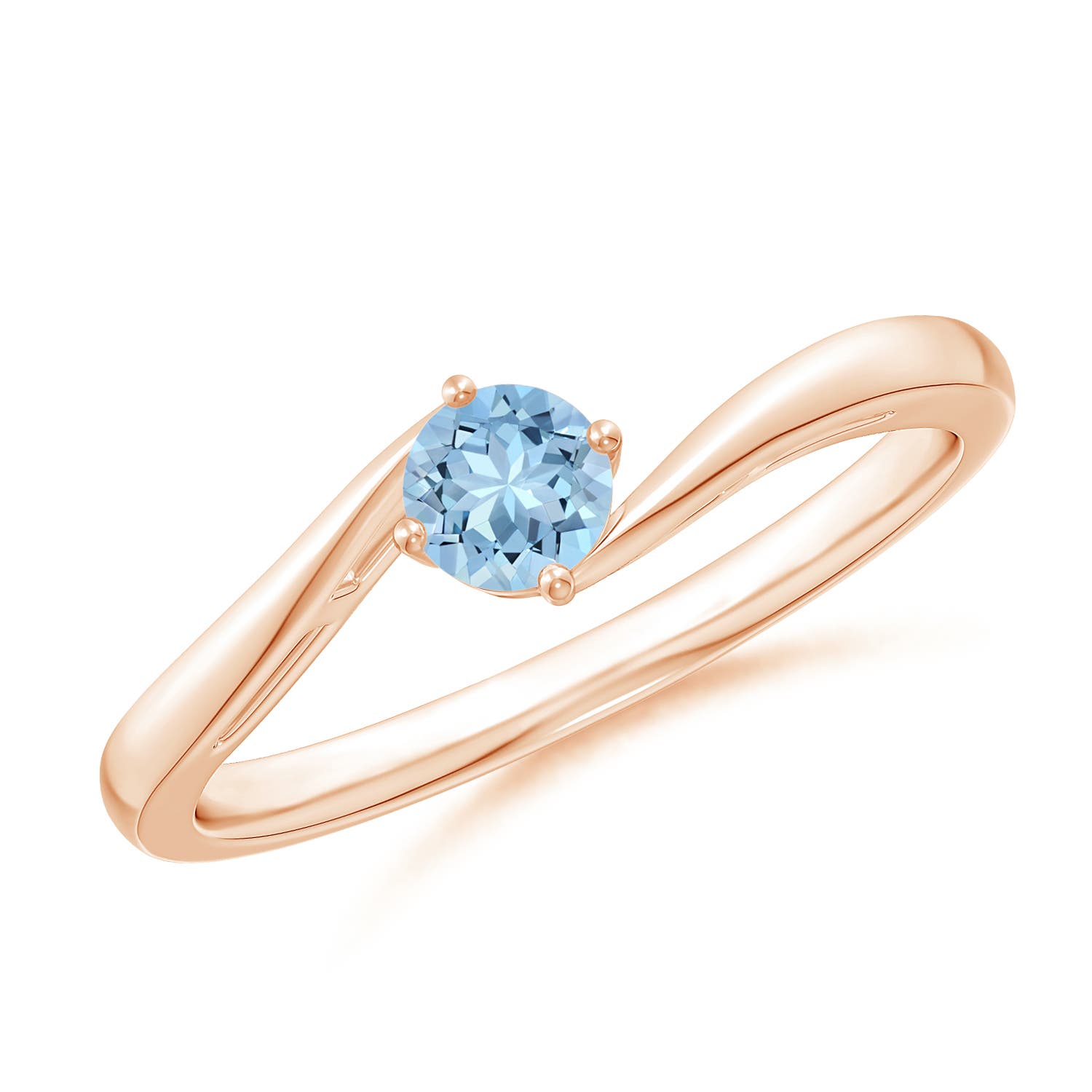 AAA - Aquamarine / 0.2 CT / 14 KT Rose Gold