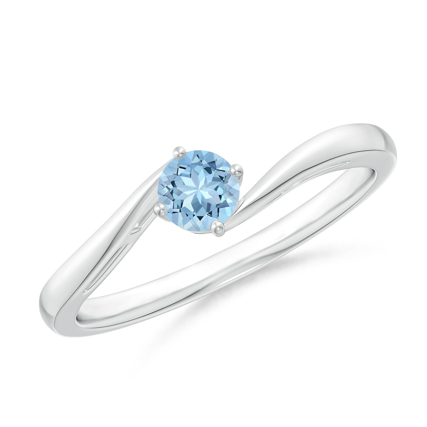 AAA - Aquamarine / 0.2 CT / 14 KT White Gold