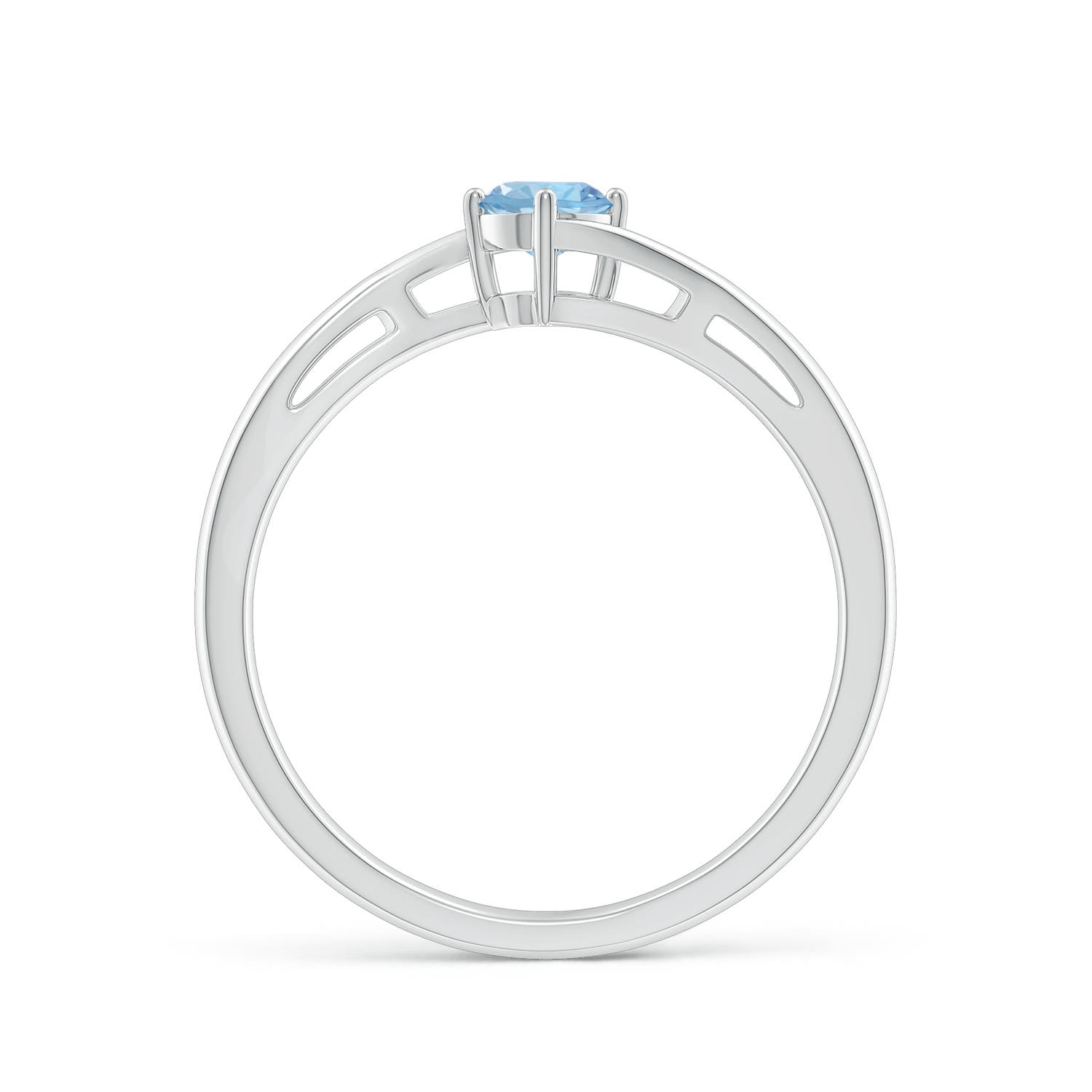 AAA - Aquamarine / 0.2 CT / 14 KT White Gold