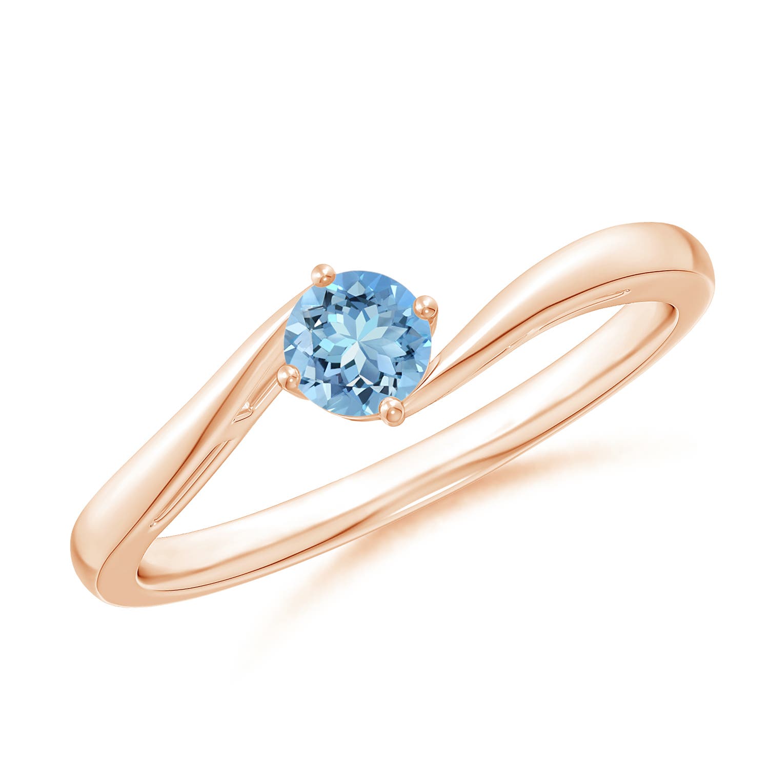 AAAA - Aquamarine / 0.2 CT / 14 KT Rose Gold