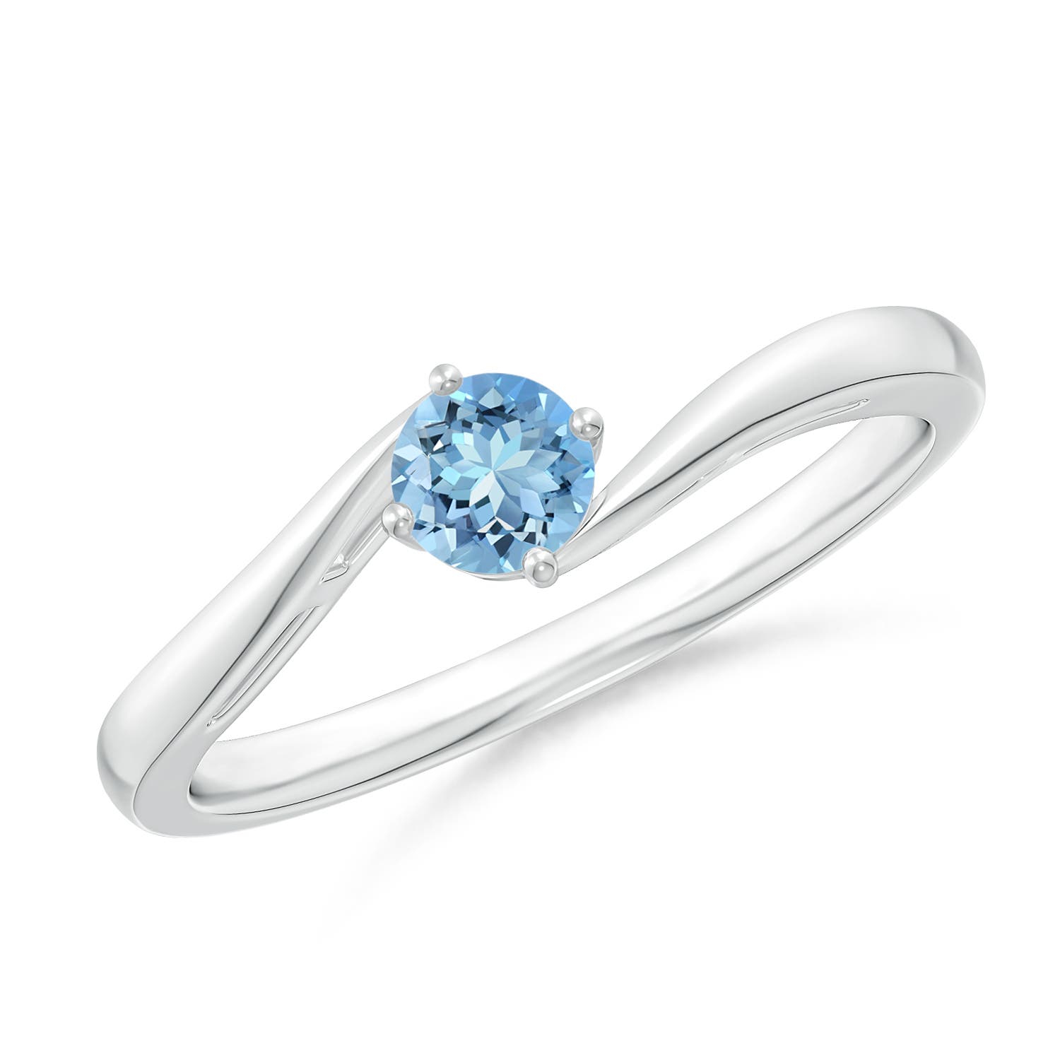 AAAA - Aquamarine / 0.2 CT / 14 KT White Gold