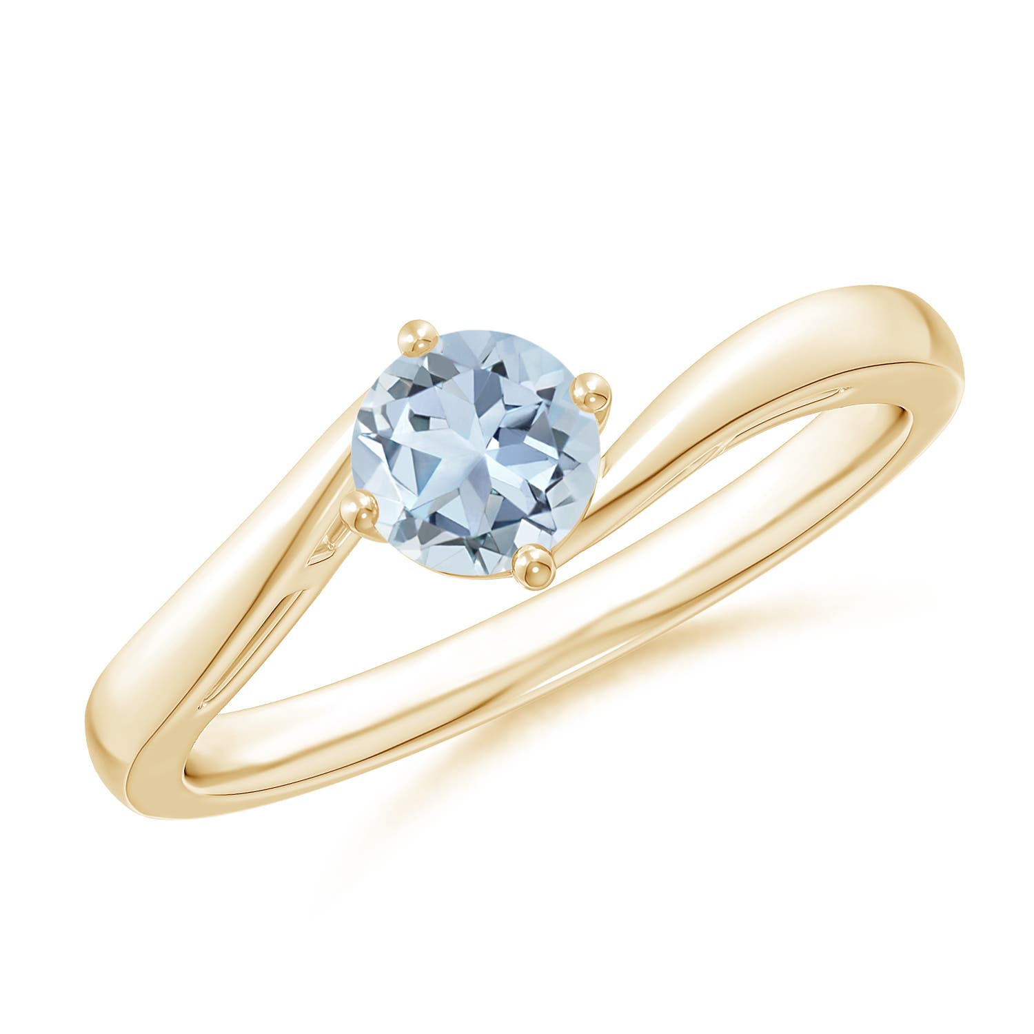 A - Aquamarine / 0.4 CT / 14 KT Yellow Gold