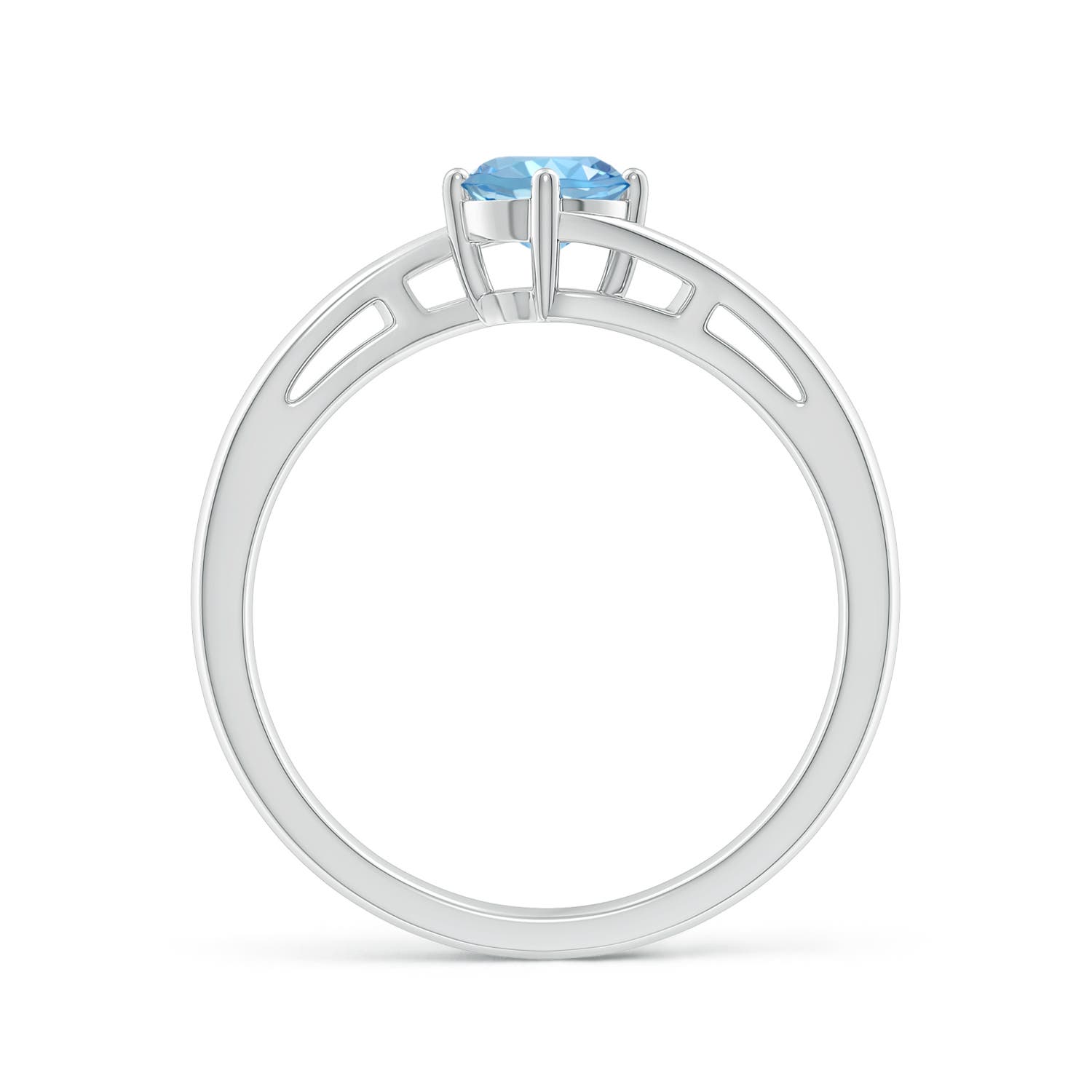 AAAA - Aquamarine / 0.4 CT / 14 KT White Gold