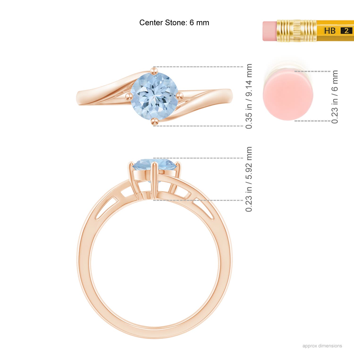 AA - Aquamarine / 0.72 CT / 14 KT Rose Gold