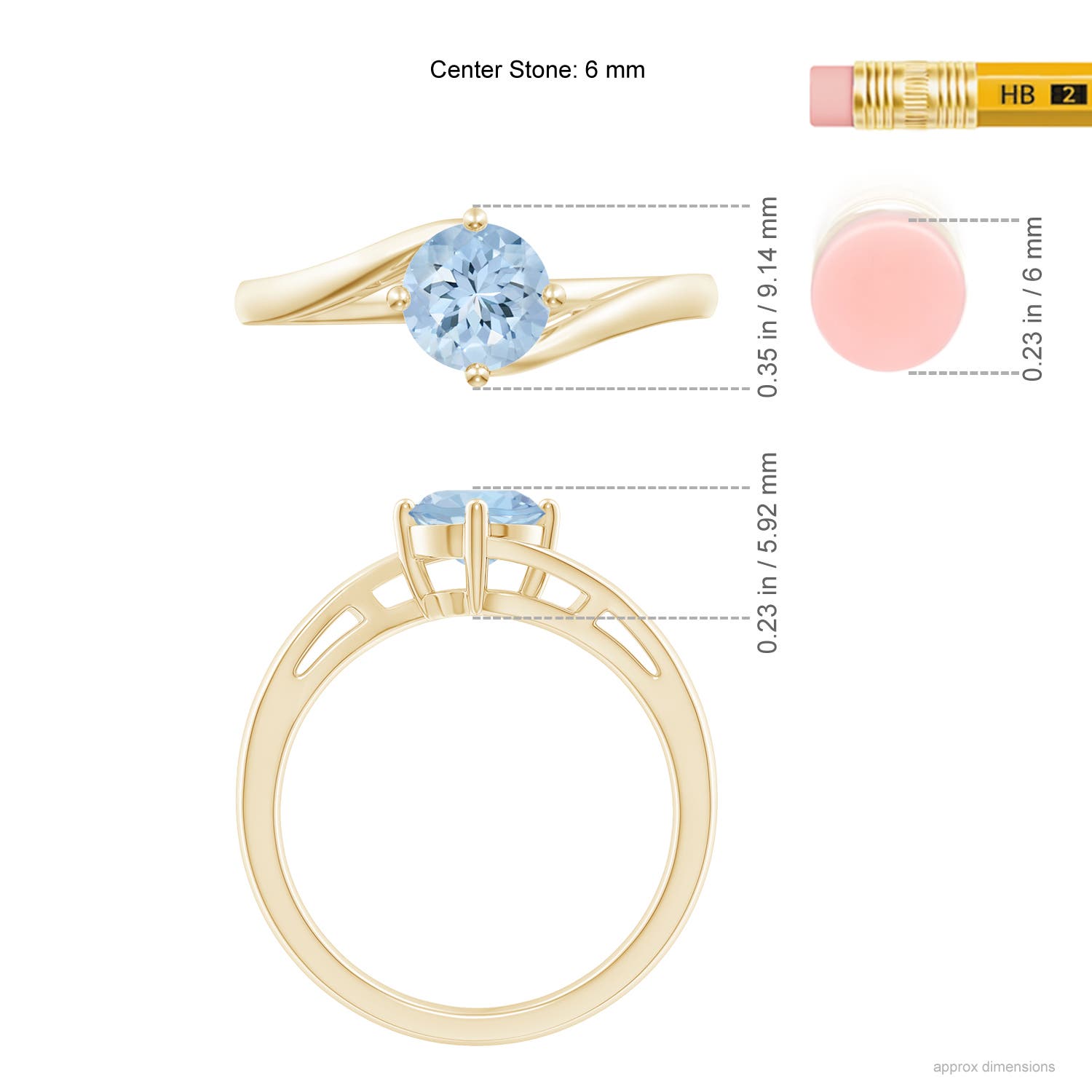 AA - Aquamarine / 0.72 CT / 14 KT Yellow Gold