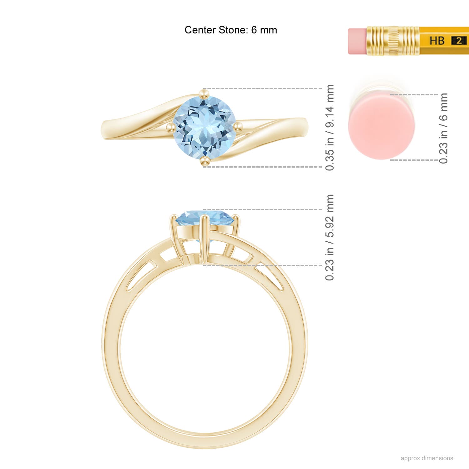 AAA - Aquamarine / 0.72 CT / 14 KT Yellow Gold