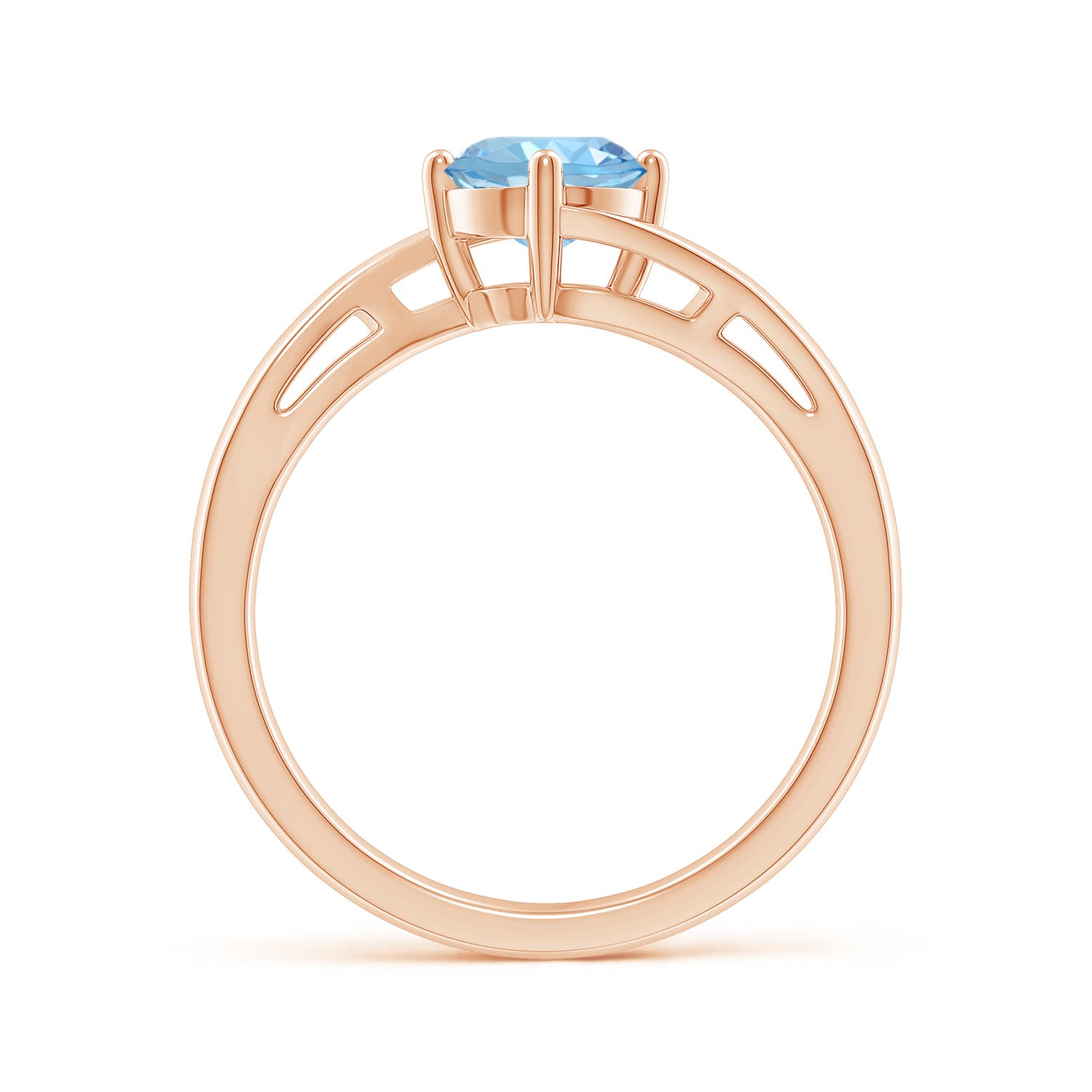 AAAA - Aquamarine / 0.72 CT / 14 KT Rose Gold