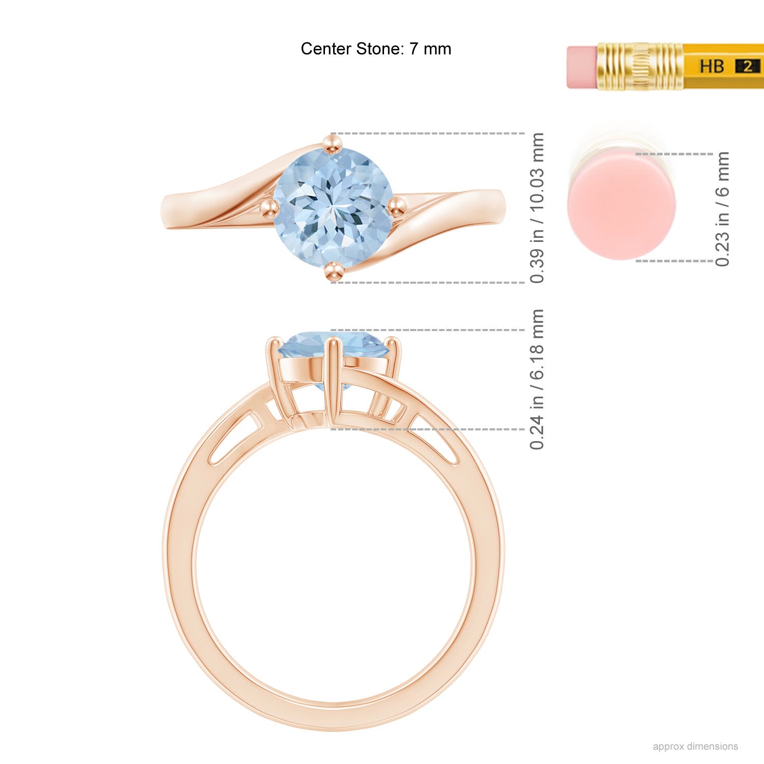 AA - Aquamarine / 1.12 CT / 14 KT Rose Gold