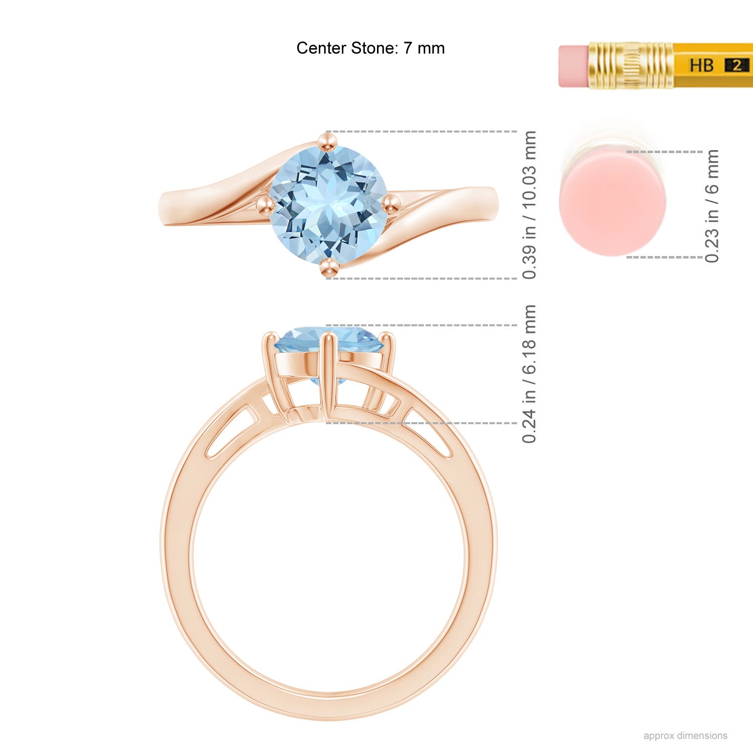 AAA - Aquamarine / 1.12 CT / 14 KT Rose Gold