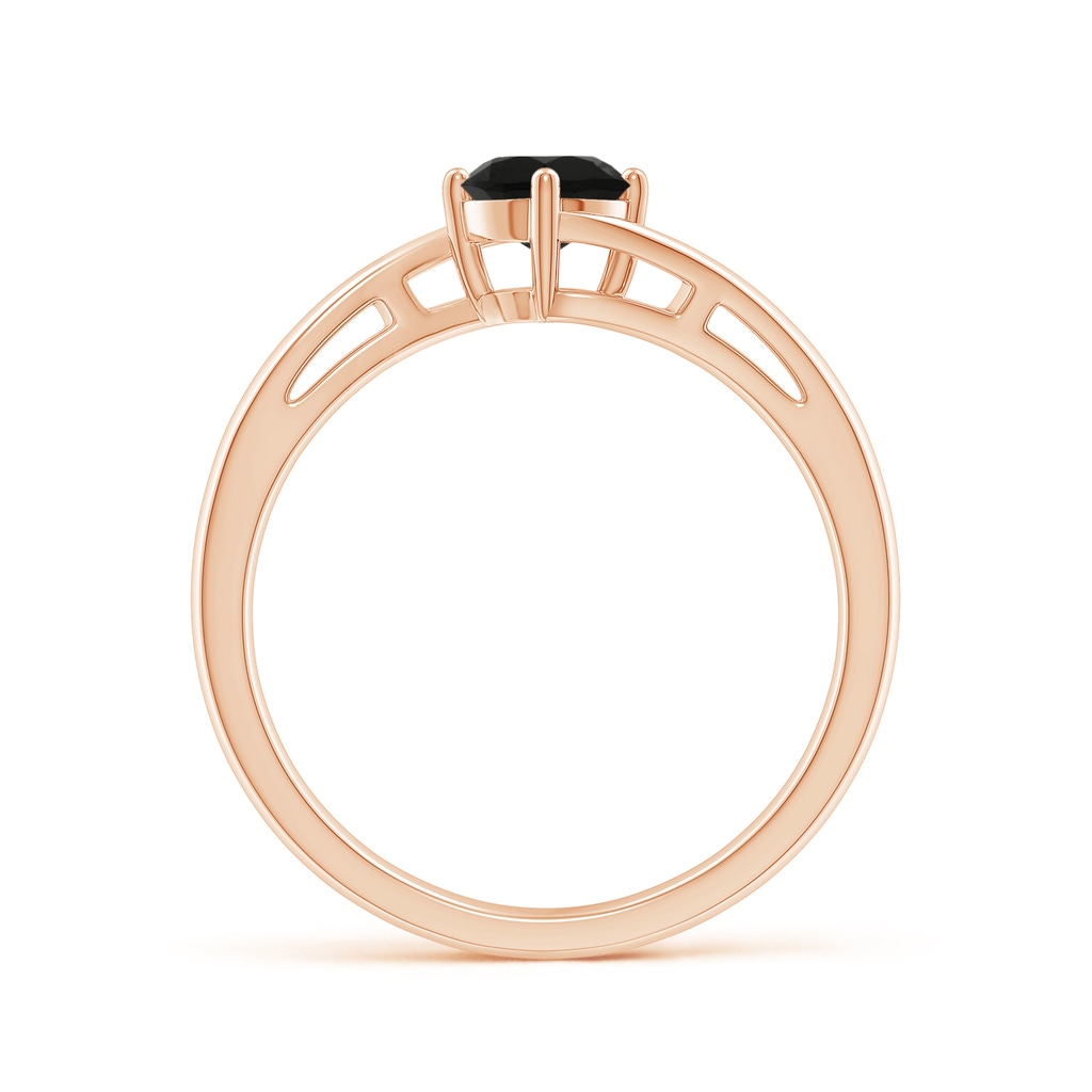 5mm AAA Classic Round Black Onyx Solitaire Bypass Ring in Rose Gold - side_1