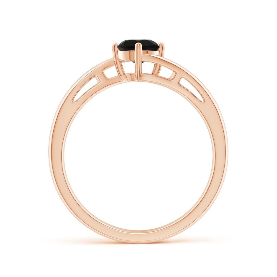 5mm AAA Classic Round Black Onyx Solitaire Bypass Ring in Rose Gold side-1